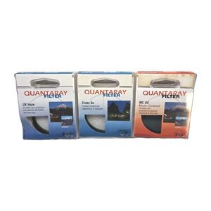 Quantaray 55mm & 49mm Filter Set - Three Filters: MC UV, UV HAZE & CROSS 6X